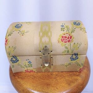 Neiman Marcus Silk Fabric Handled Jewlery Box